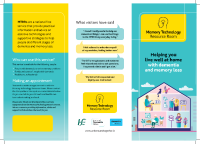 Memory Technology Resource Room Leaflet front page preview
              
