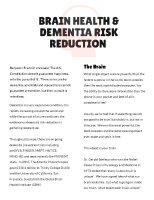 Brain Health and Dementia Risk Reduction front page preview
              