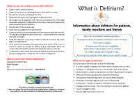 Delirium Information Leaflet front page preview
              