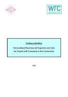 Evidence Briefing: Personalised Psychosocial Supports and Care for People with Dementia in the Community front page preview
              