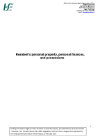 Residents personal property, finances and possessions front page preview
              