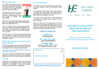 Linn Dara CAMHS - Information Service Users Remote Video Appointment front page preview
              