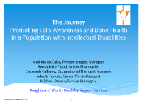 The Journey Promoting Falls Awareness and Bone Health in a Population with Intellectual Disabilities - Melinda McCabe front page preview
              
