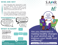 SAOR Extended Brief Intervention Leaflet front page preview
              