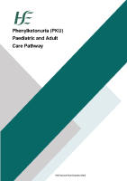 Phenylketonuria (PKU) Paediatric and Adult Care Pathway front page preview
              