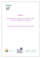 Summary - Model of Care for Transition from Paediatric to Adult Healthcare Providers in Rare Diseases  front page preview
              