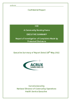 Confidential Executive Summary Report for HSE re a Protected Disclosure in a CNH3 NP front page preview
              