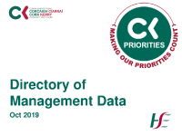 CKCH Directory of Management Data October 2019 front page preview
              