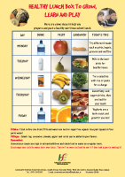 Healthy Lunch Box to Grow, Learn and Play Part 1 front page preview
              
