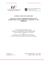 The Use of Anti-D Immunoglobin for the Prevention of RHD Haemolytic Disease of the Newborn image link