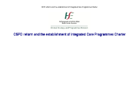 CSPD reform and the establishment of Integrated Care Programmes Charter image link