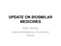 Update on Biosimilar Medicines: Dr. Mary Teeling front page preview
              