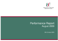 August 2009 Performance Report front page preview
              