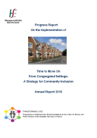Progress Report On the Implementation of Time to Move On From Congregated Settings: A Strategy for Community Inclusion Annual Report 2016  front page preview
              