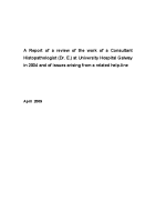 Review of the work of a Consultant Histopathologist (Dr. E.) at University Hospital Galway image link