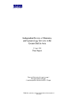 Independent Review of Maternity and Gynaecology Services in the greater Dublin area image link