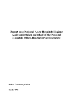 Report on the 1st National Acute Hospital Hygiene Audit front page preview
              
