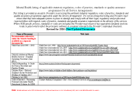 Web Links to Mental Health Schedule Documentation 2026 image link