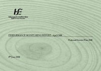 April 2008 Performance Monitoring Report front page preview
              