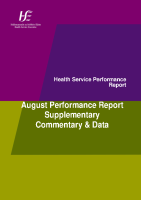 August 2015 Performance Report Supplementary Commentary and Data front page preview
              