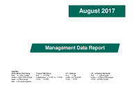 August 2017 Management Data Report front page preview
              