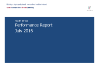 July 2016 Performance Report front page preview
              