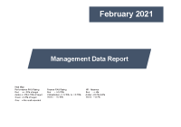 Management Data Report - February 2021 front page preview
              
