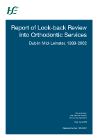Report of Look-back Review into Othodontic Services  front page preview image