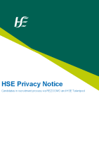 HSE Privacy Notice : Candidates in Recruitment Process Via Rezoomo and HSE Talentpool front page preview
              