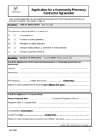 Application for a Community Pharmacy Contractor Agreement front page preview
              