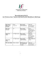 Breastfeeding Policy for Primary Care Teams and Community Healthcare Organisations front page preview
              