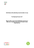 The Mapping Project 2017 - Report of the review of breastfeeding resources in Maternity Hospitals/Units and Community Health Organisations front page preview
              
