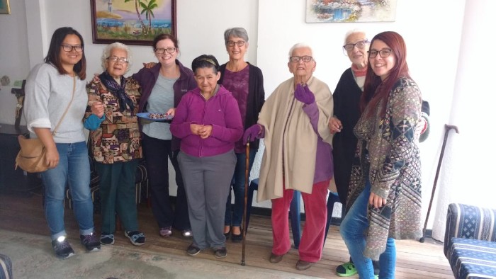 Paediatric Occupational Therapist Geraldine Shiels, (third from left) with the Abuelitas, staff and volunteers