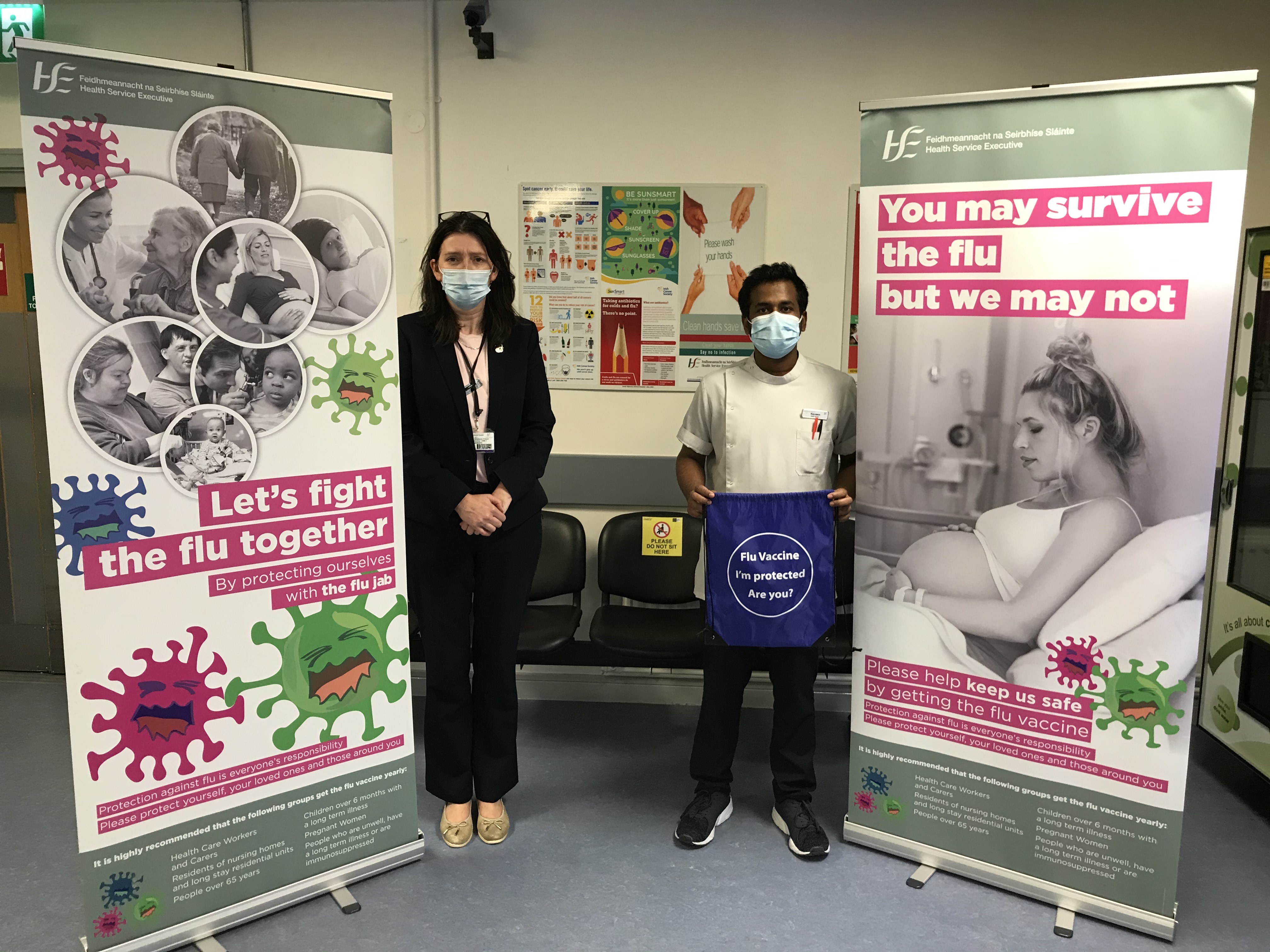 SUptake of the flu jab among staff rose by 24.5% to 58.3% for the 2019-2020 flu season. TJ White, Director of Nursing at the hospital, said the peer vaccinators among the staff were key to the success of the campaign.  The hospital used the Staff Wellness Day to promote the benefits of the vaccine and address any concerns that people had surrounding the flu jab. They regularly communicate with the staff with updates about the campaign.