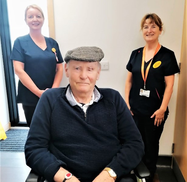 Service user Pat Ryan, Borrisoleigh, pictured in the Heart Failure Support Unit, with Kathryn O’Brien, CNS Heart Failure; and Jacinta Glasgow, CNM2, HFSU. 