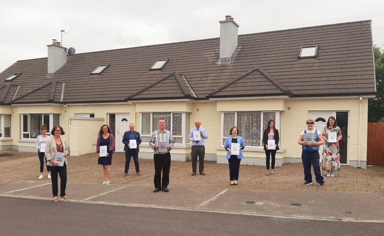 At the ‘My Home Project’ launch were (left to right): Valerie Quinn, Galway Simon; Patricia Cassidy, Roscommon County Council; Angela Thomson, HSE Mental Health Services; Ciaran Lynch HSE Mental Health Services; Gerry Bosquette, Service User; Charlie Meehan, Head of Mental Health Services, Community Healthcare West; Lorraine Kelly, HSE Mental Health Services; Olga Kenny, Galway Simon; Mary Logue, Service User; Andrea Fitzgerald, Galway Simon Service Manager   