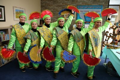 The Sligo-Leitrim Filipino Association Dancers in colourful costumes.