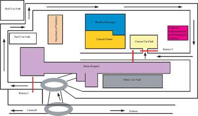 small map of cancer cente campus