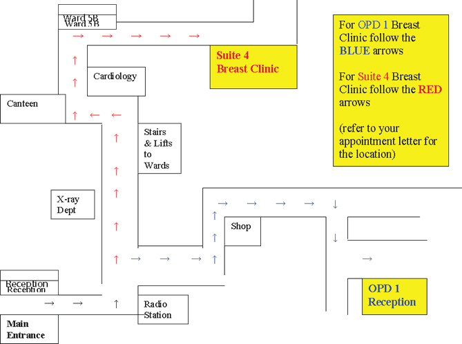 Location of the Symptomatic Breast Clinic