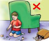 Keep handbags out of sight and reach of children