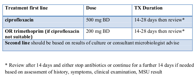 prostatitis treatment guidelines cdc)