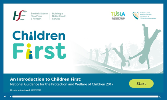 Children First e-Learning for HSE Staff and Staff of HSE Funded Agencies