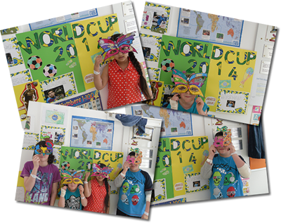 Children attending the Children's Ark School get into the spirit of the World Cup by designing masks for the carnival opening in Brazil. The children also spent time researching Brazil and the many teams taking part.