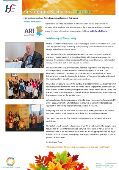 ARI Newsletter Winter 2018 Cover ARI Newsletter Winter 2018 Cover