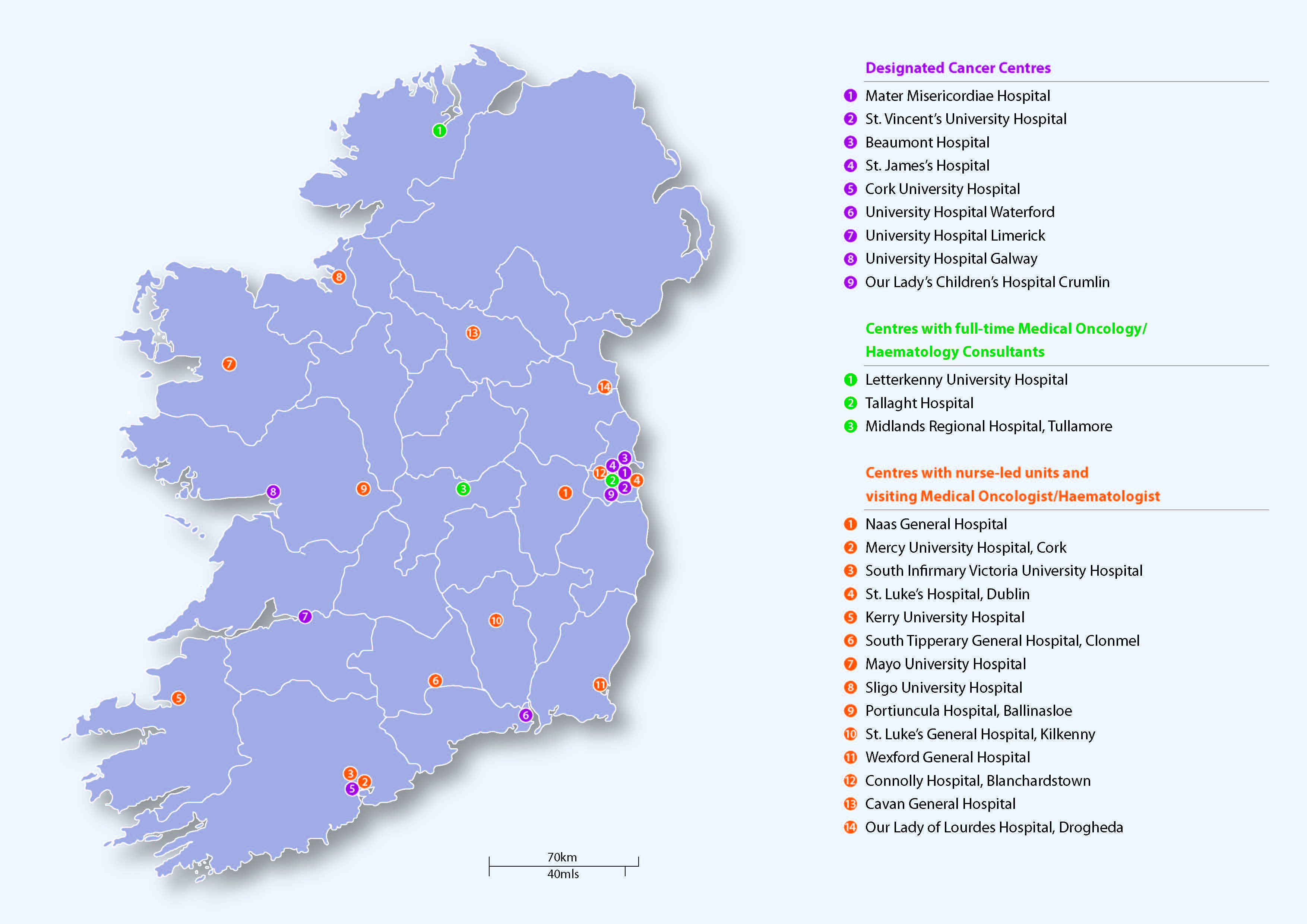 Map of Cancer Centres Map of Cancer Centres