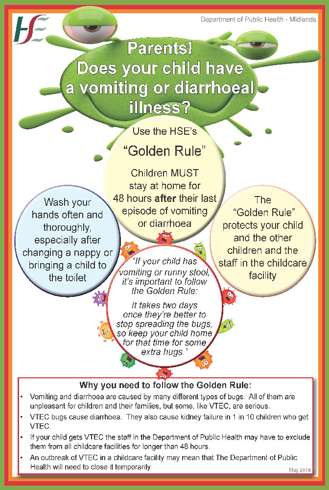 Golden Rule poster - reduce risk of spreading infectious diseases in childcare settings