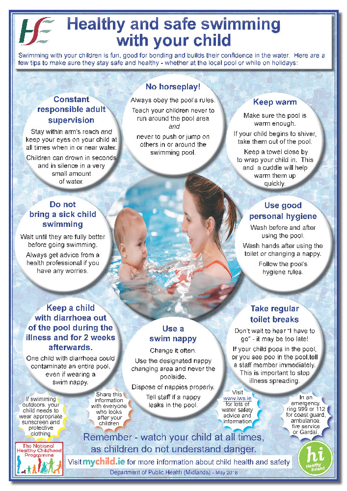 Healthy and safe swimming with your child poster