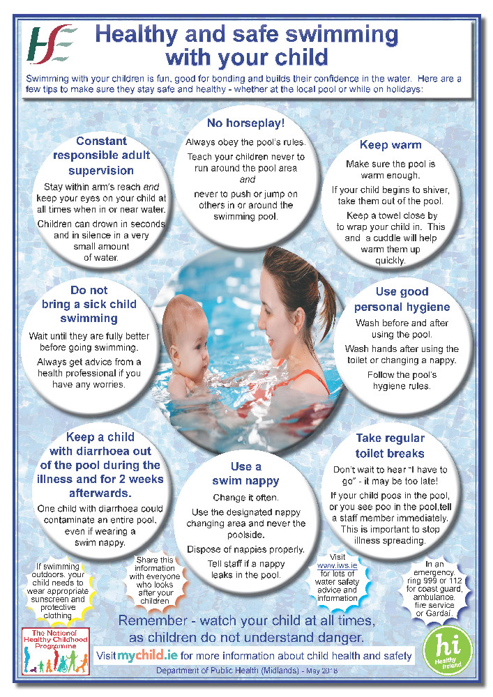 Healthy and safe swimming with your child poster Healthy and safe swimming with your child poster