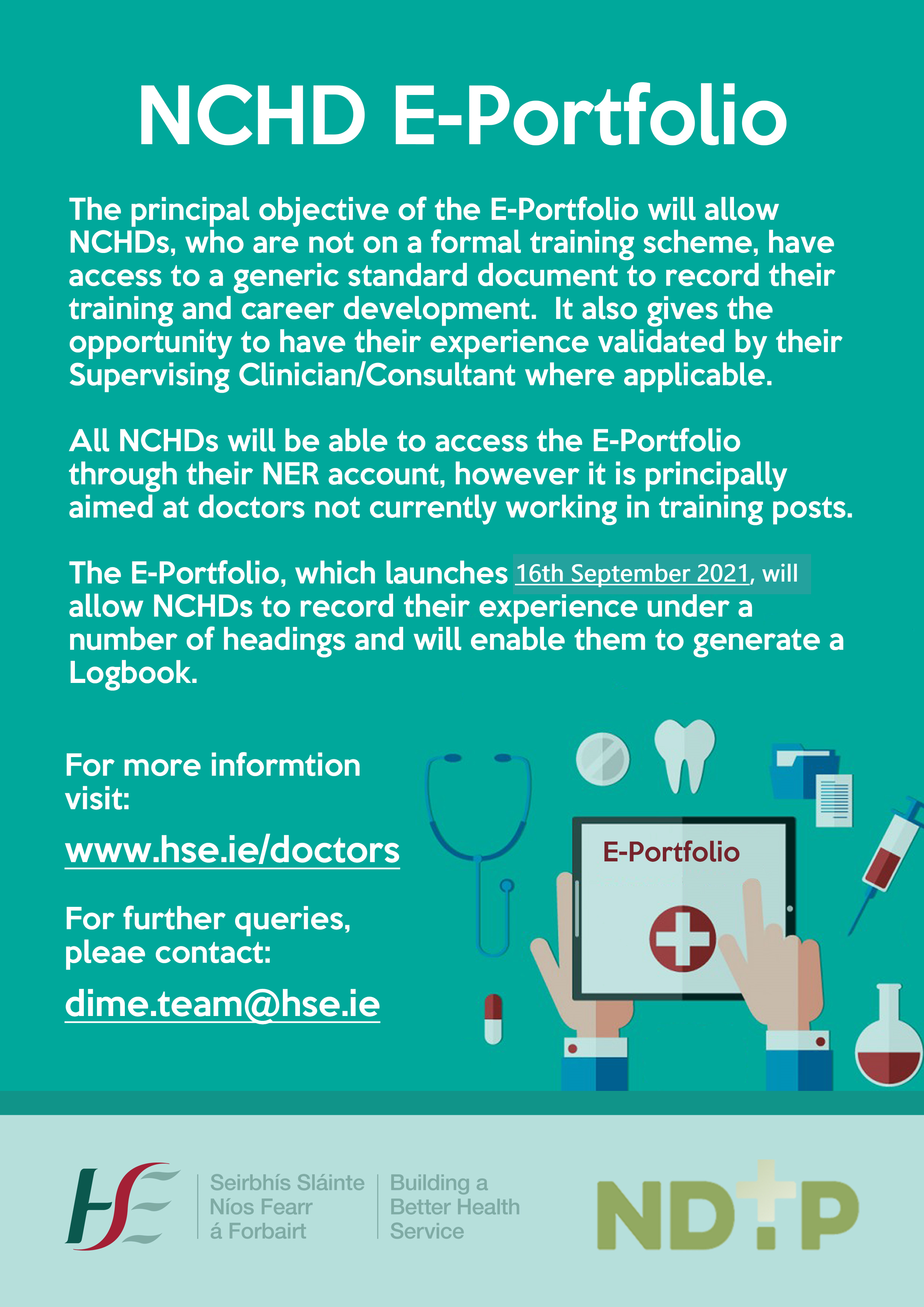 NCHD E-Portfolio Poster 16th Sept 21 NCHD E-Portfolio Poster 16th Sept 21