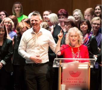 Adrienne and Fergal at Staff Sing for wellbeing 2018 Adrienne and Fergal at Staff Sing for wellbeing 2018